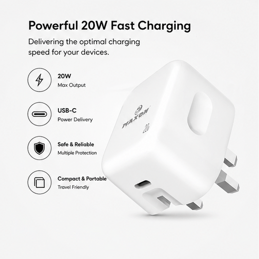 T-100 20W Fast Charger for iPhone (Type-C Power Adapter)