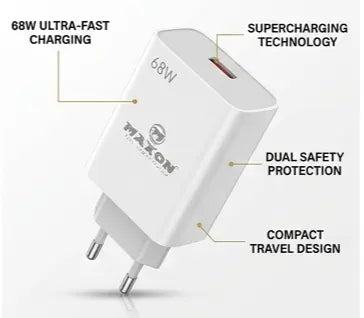 68W USB-C fast charging adapter for Tecno Spark and Infinix Hot Pakistan
