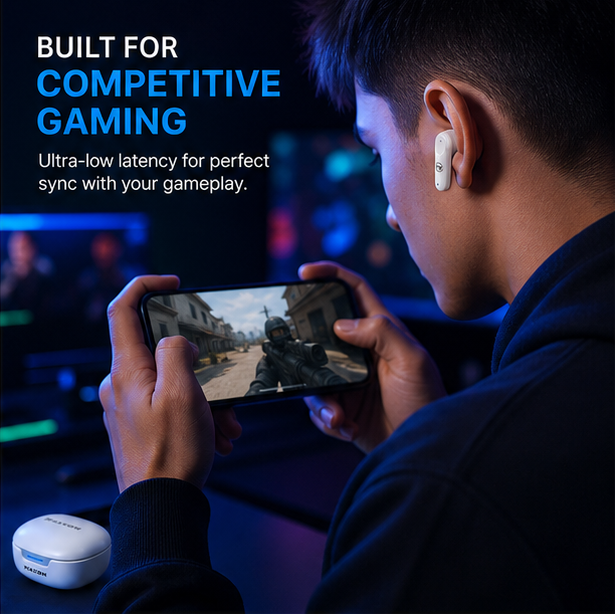 B303 Pure-Tone ENC Gaming Earbuds (Bluetooth 5.4, Low Latency Gaming Mode)