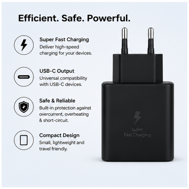 M-200 45W Fast Charger (Type C - C Super Fast Power Adapter for Samsung & Google Devices)