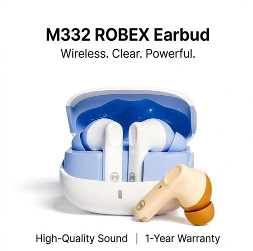 M332 Robex Wireless Earbuds (Bluetooth 5.4, Low Latency, Business Series)