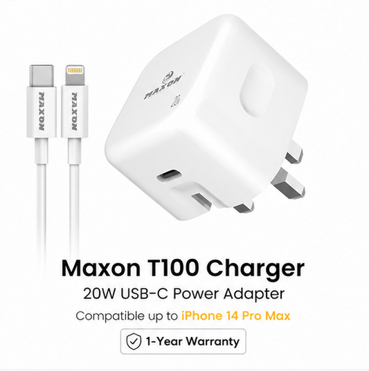 T-100 20W Fast Charger for iPhone (Type-C Power Adapter)