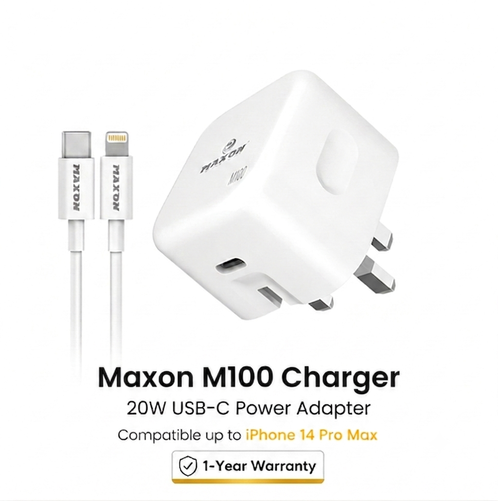 Maxon M-100 20W Fast Charger for iPhone – Type-C PD Power Adapter