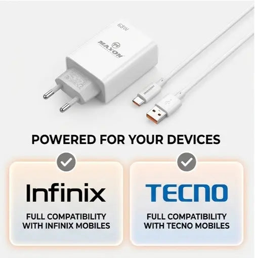 Urban Gear Maxon T-600 68W Infinix charger bundle Pakistan